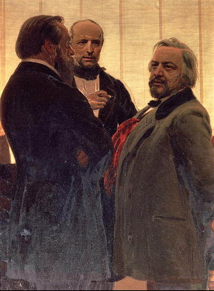 Vladimir Odoevsky Mily Balakirev and Mikhail Glinka ca. 1895 by Ilya Repin (1844-1930) Location TBD